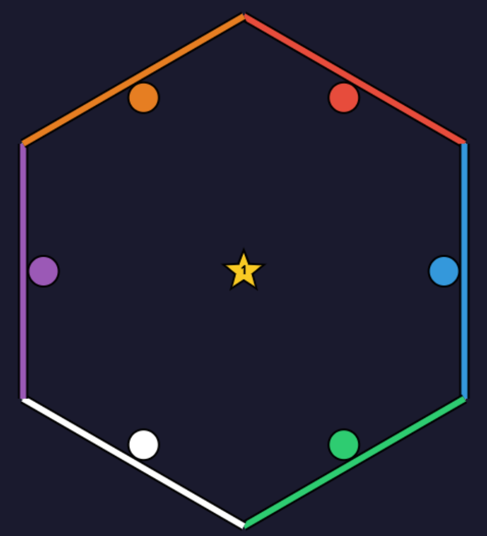 The Starhold game board at the start of a game